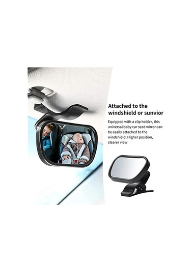 Novahub 360 Derece Araba Bebek Aynası, Bebek Arka Koltuk Aynası, Şeffaf Dışbükey Cam, Kolay Montaj, Güvenli Kullanım