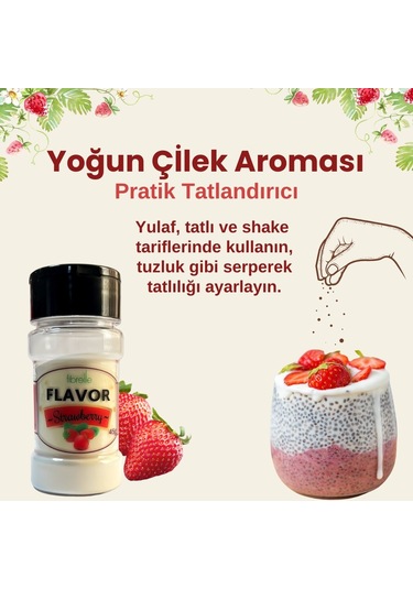 Fibrelle Flavor Çilek Aromalı Toz Aroma 45 G