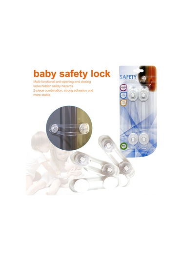 Moveevo Çocuk Güvenliği Kilitleri - Çekmeceler/buzdolapları İçin - Kolleri Korumak - Abs+pvc Malzeme - 2 Adet - Şeffaf Çok Renkli