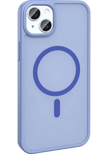 iPhone Uyumlu 13 Kılıf Magsafe Şarj Özellikli Mat Arka Yüzey Redclick Sio Kapak - Lila