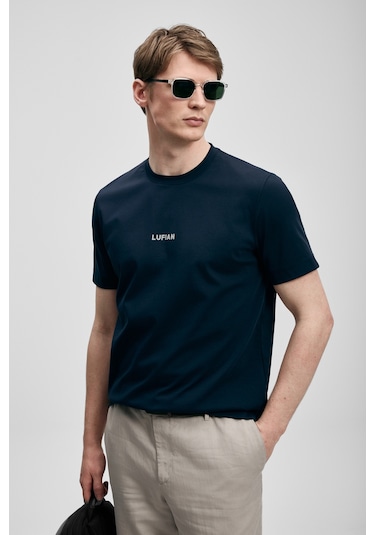 Lufian Marcus Modern Grafik T- Shirt Lacivert Lacivert 111020322100200 Lacivert