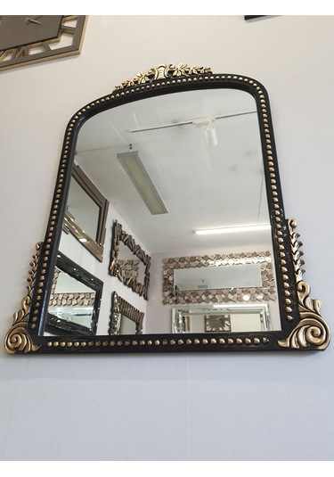 Ayna Denizi Lady Black Gold Model Siyah Altın Renk Dekoratif Ayna Altın - Siyah