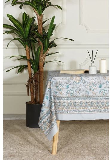 Elart Poem Masa Örtüsü Digital Baskılı 160x220 Cm Mavi Mavi