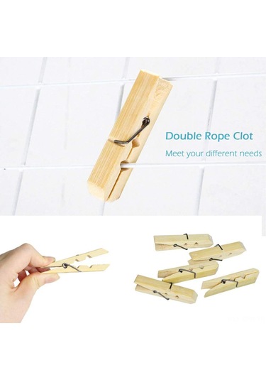 Maiyame 100 Adet Doğal Bambü Çamaşır Klembi - Dayanıklı, Hafif, İç/içeri Dışarı Kullanım - Dekoratif Ve Pratik Kullanım Seçenekleri Ahşap Renkli