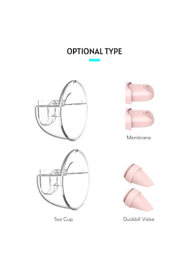 Youha Elektrikli Göğüs Pompası Yedek Aksesuarı, The Ins Gen2 Taşınabilir Göğüs Pompası İçin 2 Adet Membran Yumuşak Gıda Sınıfı Silikon İçerir.