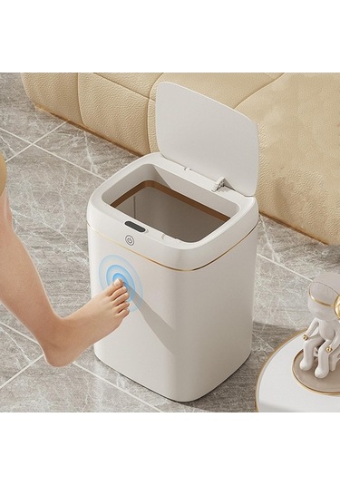 Pazly Suntek Sensör Ofis Mutfak Için Çöp Beyaz Banyo 13-litre 13l Ld Beyaz
