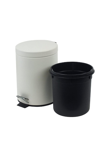 Sas Beyaz Çöp Kovası Wc Fırça Set 2 Li Set 3 Lt Beyaz