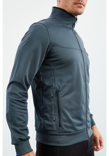Tommy Life Orman Yeşil - Siyah Dik Yaka Fermuarlı Standart Kalıp Klasik Paça Erkek Eşofman Takımı - 85162 Yeşil - Siyah