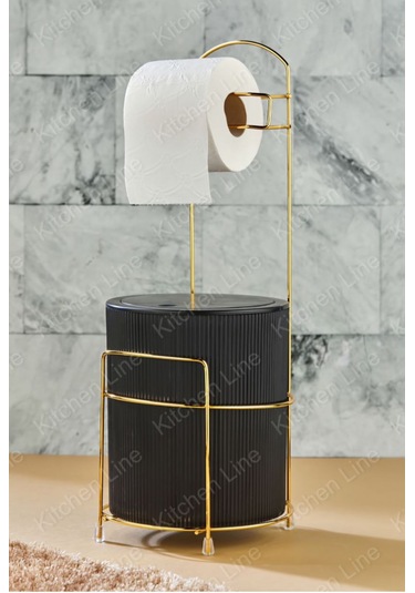 Gold Demirli Plastik Kovalı Tuvalet Kağıtlığı 6 Litre