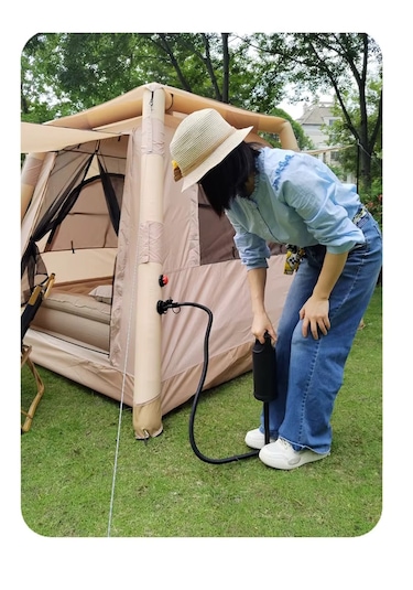 Su Geçirmez Şişme Kamp Çadırı 6 Kişilik Aile Çadırı 230x230x170cm Bej