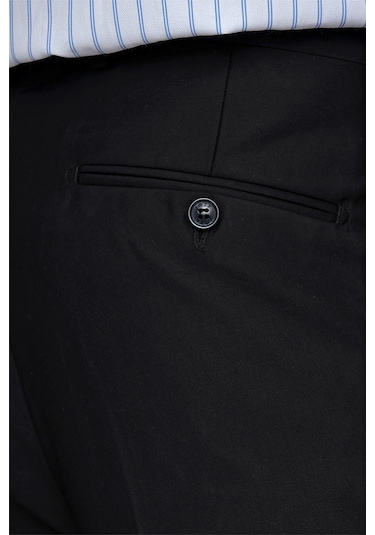 İmza Siyah Gabardin Yan Cep Açık Paça Basic Comfort Fit Esnek Pantolon 1003255005 Siyah