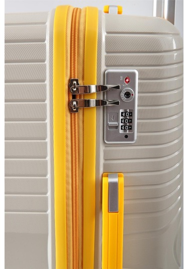 Ççs 5239 Polipropilen Büyük Boy Valiz Beyaz-sarı Beyaz - Sarı