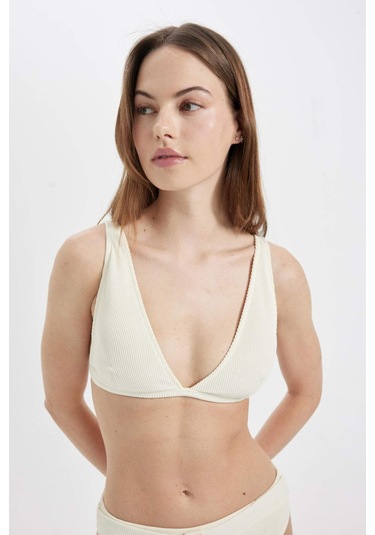 DeFacto Regular Fit Ribana Basic Düz Bikini Üstü-Fall in Love T5224AZ24SMER103 DeFacto Regular Fit Ribana Basic Düz Bikini Üstü-Fall in Love T5224AZ24SMER103