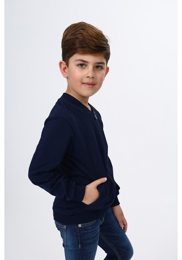 Toontoy Erkek Çocuk Nakışlı Hırka Lacivert