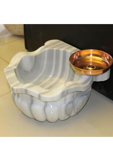 Marmara Ince Dilimli Kulaksız Mermer Kurna