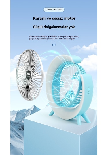 Usb Masaüstü Fanı Şarj Edilebilir Döngü Yüksek Rüzgar Fanı 000-açık Pembe