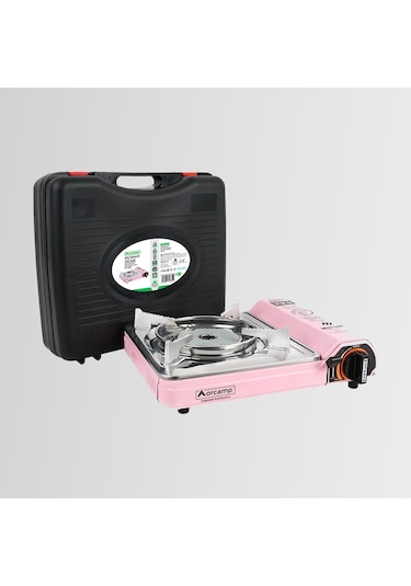Ck-508 Orcamp Seramik Tekli Portatif Kamp Ocak Gaz Stop Emniyetli Pembe