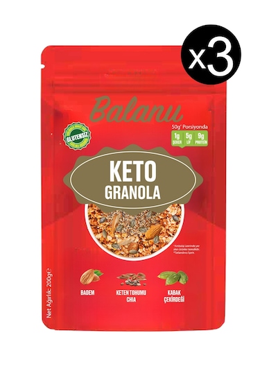 Keto Granola 200gr X3 Adet
