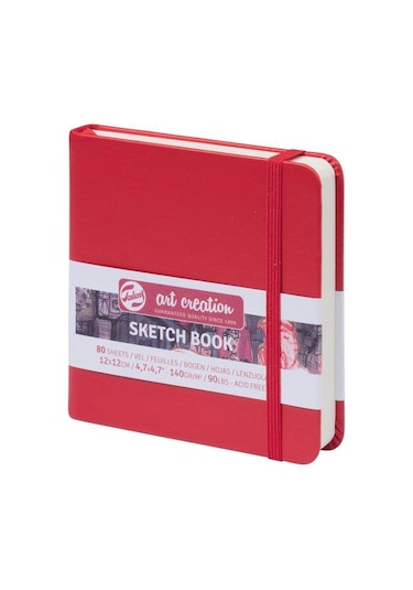 Art Creation Sketch Book Eskiz Bloğu 12x12 140gr 80 Yaprak Kırmızı