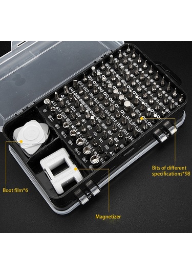 Kangvka Chrome Vanadium Çelik Tamir Aleti Seti: Saat-telefon Çözme, 115 Parça Tornavida Ve Araçlar - Mavi