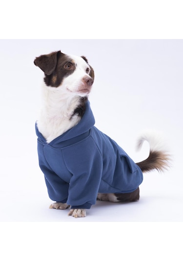 Lacivert Kanguru Cepli Kedi-köpek Hoodie- Sweatshirt Kedi Köpek Kıyafeti