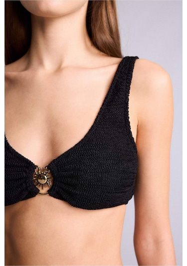 Defacto Regular Fıt Kırışık Dokulu Siyah Bikini Üstü E0206ax26smbk81 Siyah-bk81