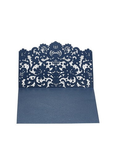 Yaozixa 10 Adet Mavi Perl Kağıt Davetiye Kılıfı - Düğün, Doğum Günü, Toplantı İçin Zarif Emboslu Desenli Davet Kartı Standart