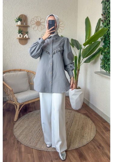 Dparis Dantel Detaylı Gömlek