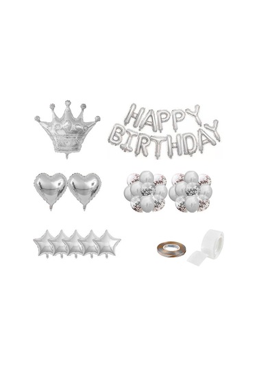 Taç Doğum Günü Balon Seti Folyo Doğum Günü Balonları Diğer