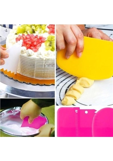 Buffer Pasta Hamur Şekillendirici Spatula Kesici Kazıyıcı Dekoratör Set Diğer