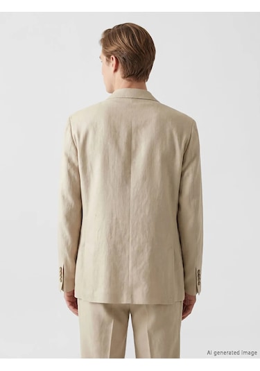Lc Waikiki Bej Standart Kalıp Erkek Keten Blazer Ceket