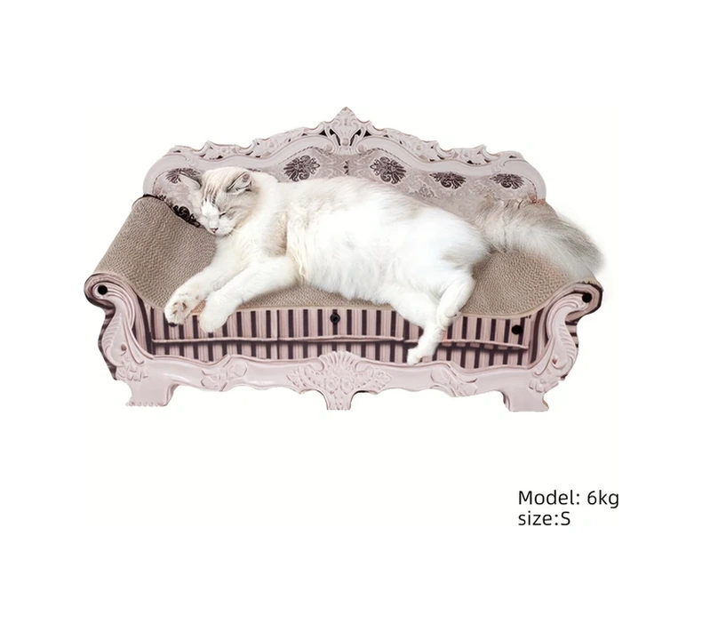 Fochsia Mor Kedi Kanepe Yatak: Dayanıklı Oluklu Mukavva Tırmalama Oyuncağı