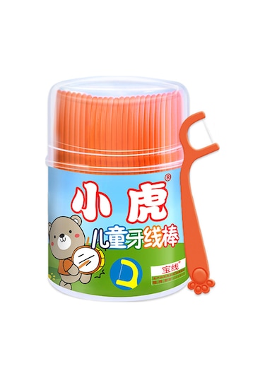 Mufunye Çocuklar İçin Pratik Ve Güvenli 50'li Diş İpi Seti, Taşınabilir Plastik Kutu İçinde.