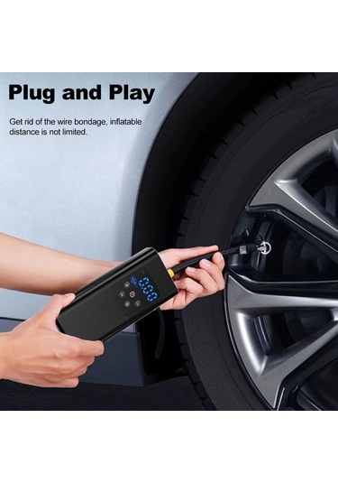 Kosona 12v Taşınabilir Şarj Edilebilir Hızlı Şişirme Pompası - Araç, Bisiklet, Toplar İçin, 3 Nozul, Usb Kablolu, 2000mah Pil