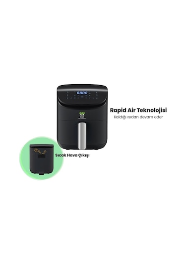 Wiami Airfryer 3.5 L Akıllı Yağsız Hava Fritözü