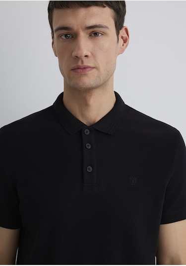 Mavi - Siyah Polo Tişört 064946-21842-Siyah