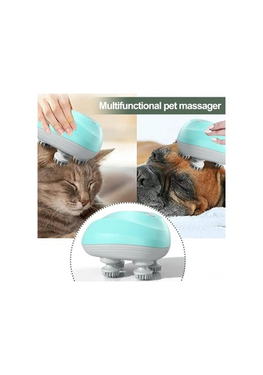 Ranyeek Usb Şarjlı Mini Elektrikli Saç Derisi Masaj Cihazı, Ev Kullanıma Uygun, Çok Fonksiyonlu, Silikon Ve Abs Malzeme, Mavi Mavi