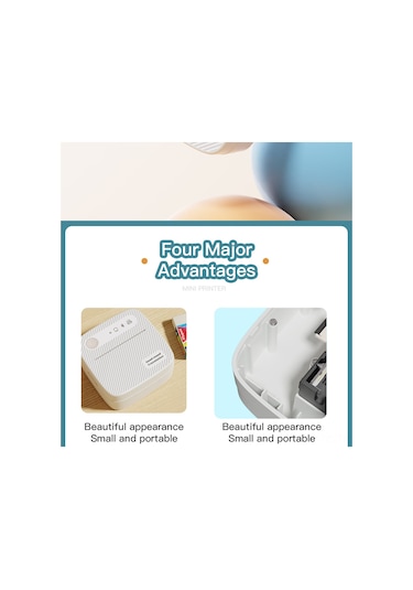 Skycity B3 Kiremit Desenli Mini Termal Yazıcı - Bluetooth, Kağıtsız, 200dpı, Etiket/fotoğraf/ödev Yazdırma, Öğrenci Ve Ev Kullanıma Uygun