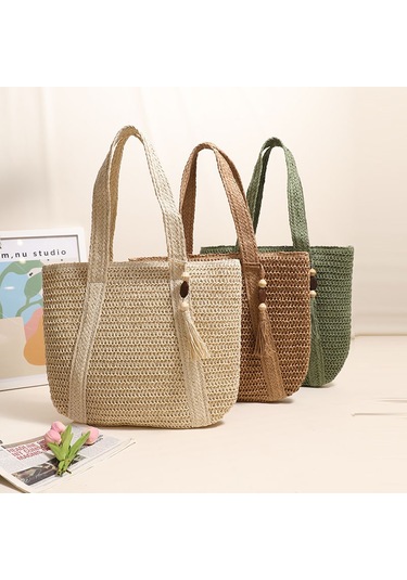 Cc Globall Girişyeni Dokuma Çanta, Çok Yönlü, Geniş Kapasiteli, Tek Omuzlu Hasır Çanta, Tatil Plaj Çantası, Çok Yönlü Kadın Çantası Beyaz Kapalı Beyaz