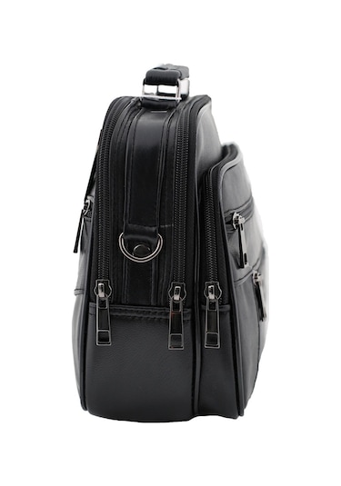 Strong Kasalı Siyah Erkek Orta Boy El Çantası, Omuz Çantası Nyelc Siyah