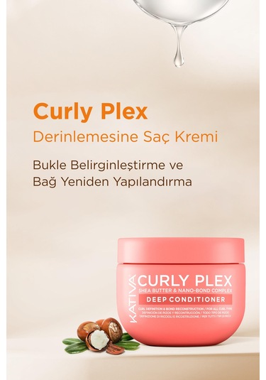 Kativa Curly Plex Bukle Belirginleştirici Saç Kremi Ve Maske 450 Ml