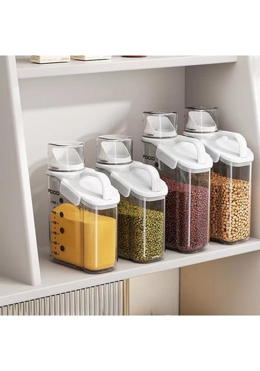 Hava Geçirmez Gıda Saklama Kapları Tahıl Dağıtıcı Tahıl Kabı Saklama Kutusu Pirinç Dağıtıcı Tahıl Dağıtıcı Mutfak Düzenleyici Açık Yeşil