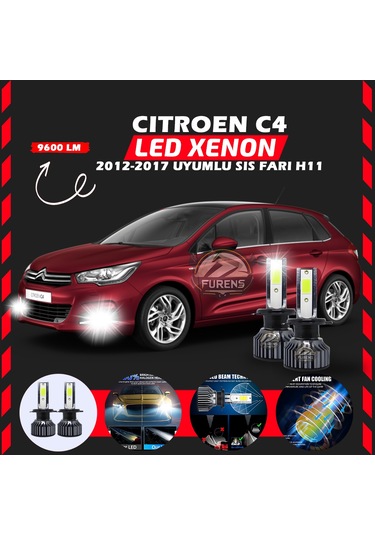 Citroen C4 2012-2017 Sis Farı Uyumlu Şimşek Etkilii Led Xenon Pro Series H11