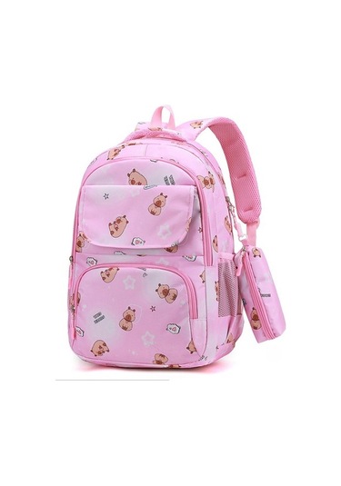 Szypzstore Capibara Seyahat Büyük Kapasiteli Sırt Çantası Kızlar Için Ortaokul Öğrencileri Için Günlük Okul Çantası Ortaokul Lhcıys Mavi - Pembe