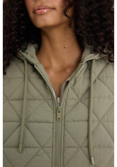 Defacto Relax Fit Kapüşonlu Kapitoneli Fermuarlı Yelek E8588ax25aukh405 Haki