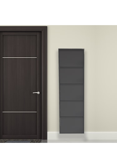 5'li Metal Ayakkabılık - Siyah