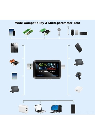 Pazly Usb Ve Type-c Çoklu Ölçüm Cihazı - Akım, Voltaj, Kapasite, Güç Ölçer