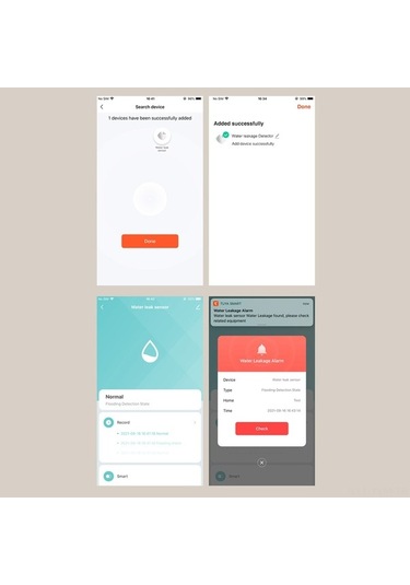 Dancemonkey Zigbee Bağlantılı Akıllı Ev Su Kaçağı Dedektörü - Tuya Uygulaması İle Hızlı Bildirim