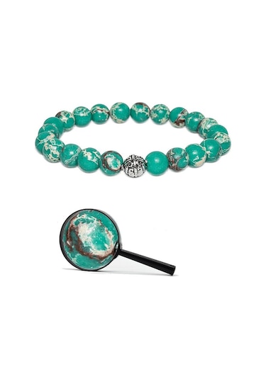 Sertifikalı Gerçek Gümüş Aparatlı Doğal Yeşil Varisit Taşı Bileklik Çok Renkli