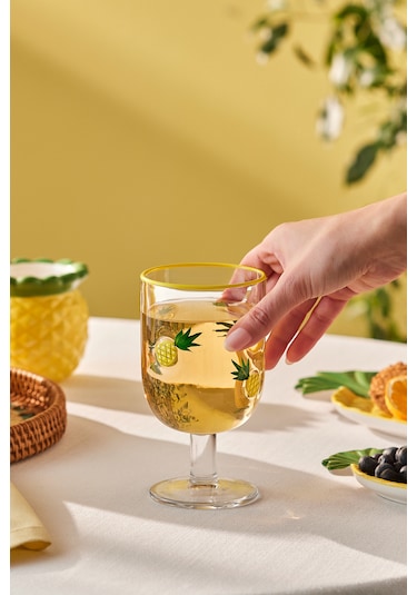 Karaca Pineapple Kadeh 390 Ml Sarı